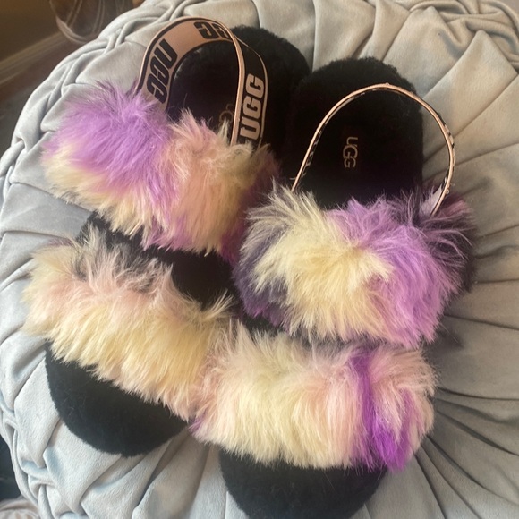 🎀 UGG Womens Oh Yeah Slide Tie Dye Magnolia Size 8 Sandals - Picture 4 of 8